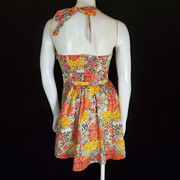 Guess Floral & Leopard Halter Dress (2) - Picture 4 of 5